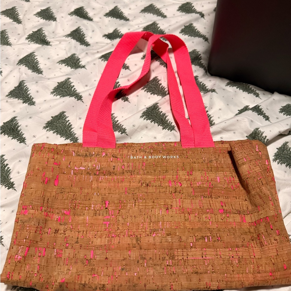 Bath & Body Works Vibrant Pink and Tan Tote